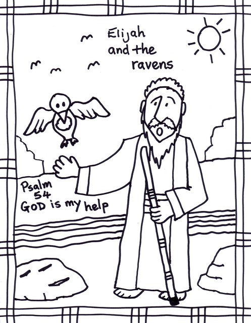 Elijah cols coloring sheet for story of elijah and the ravâ john