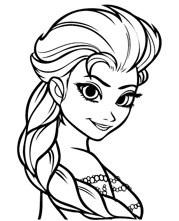 Elsa coloring page for free