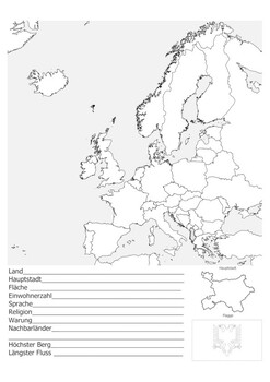 Europe and its countries atlas coloring book and activity book german edition