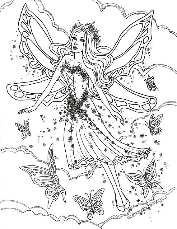 Fairies coloring pages â whimsil publishing illustration