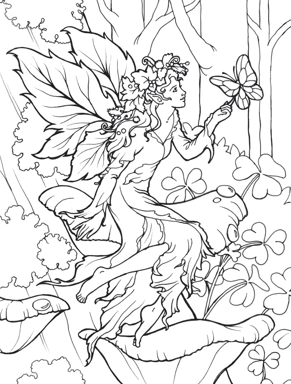 Fairy world coloring pages