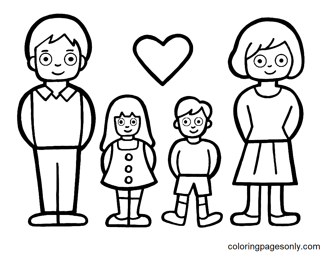 Family coloring pages printable for free download