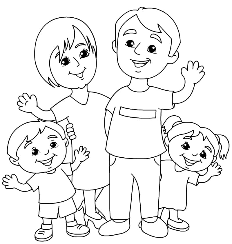 Family day coloring pages printable for free download