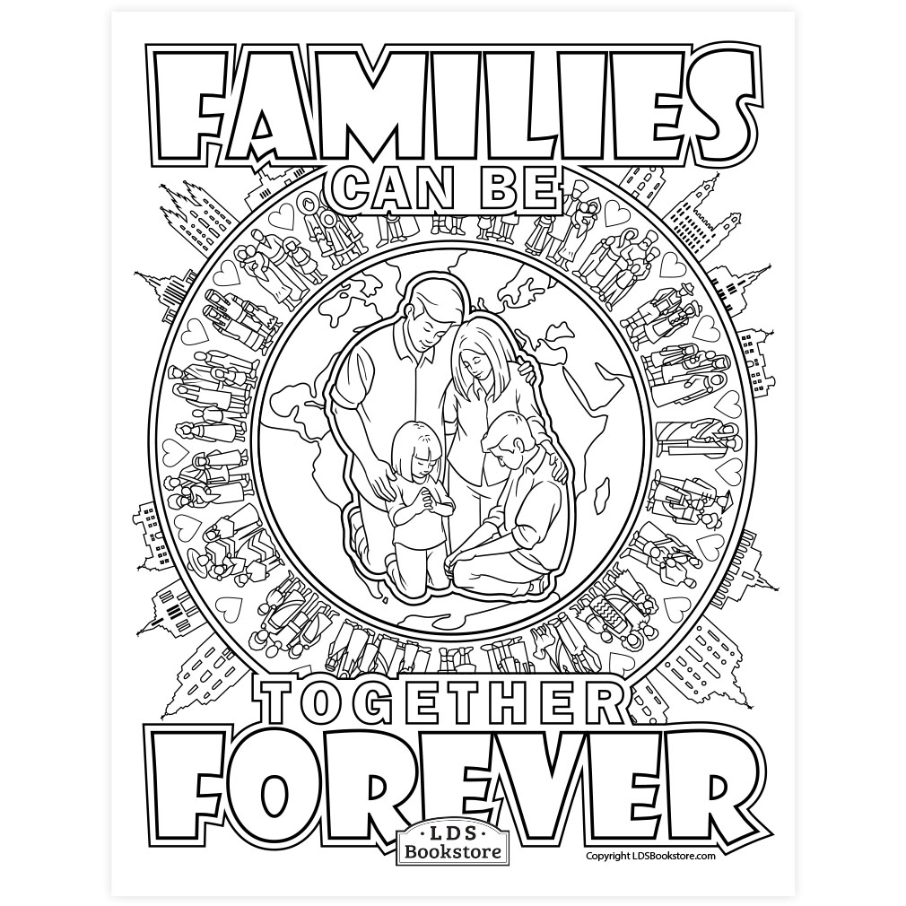 Families can be together forever coloring page