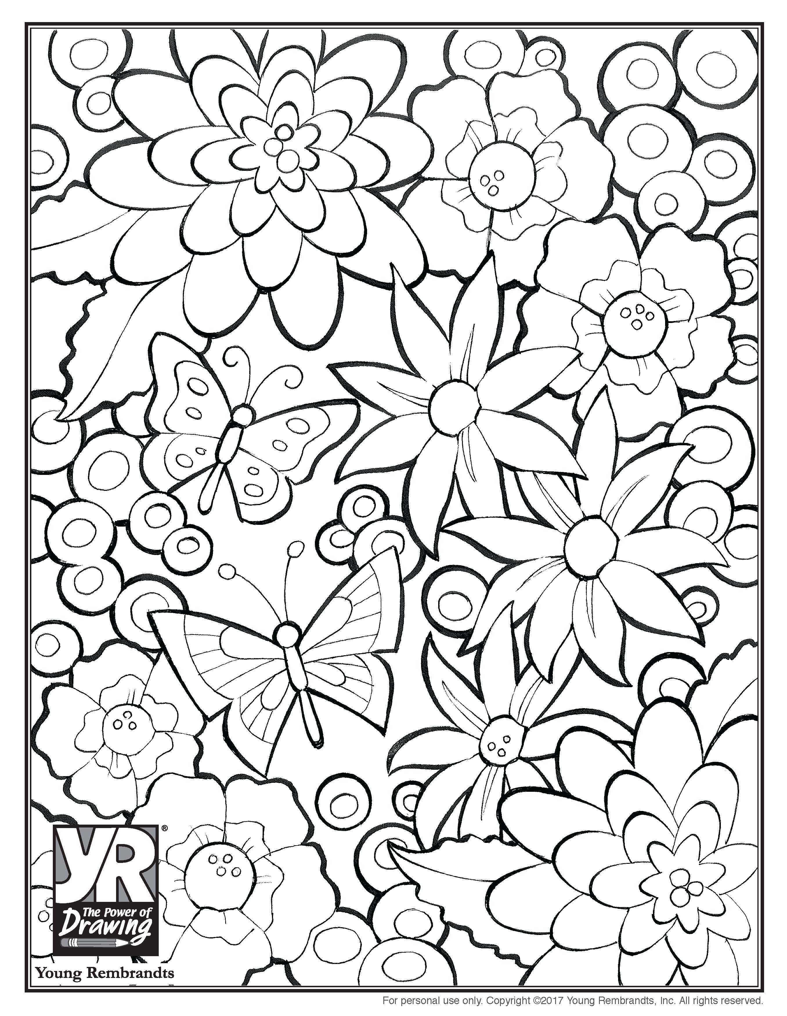 Flowers coloring page