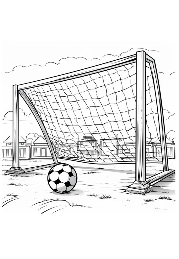 Football soccer themed colouring pages for kids