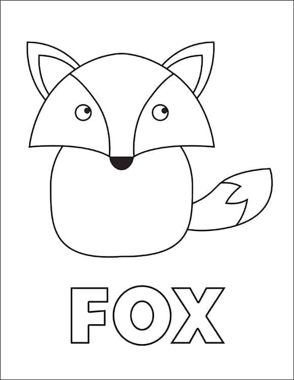 Simple and linear forest animals coloring pages set pages