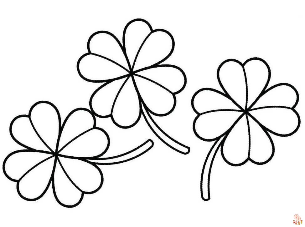 Four leaf clover coloring pages