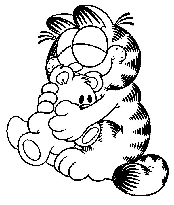 Kids under garfield coloring pages