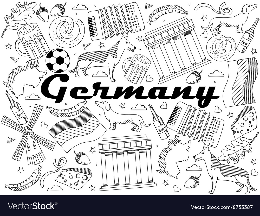 Germany coloring book royalty free vector image