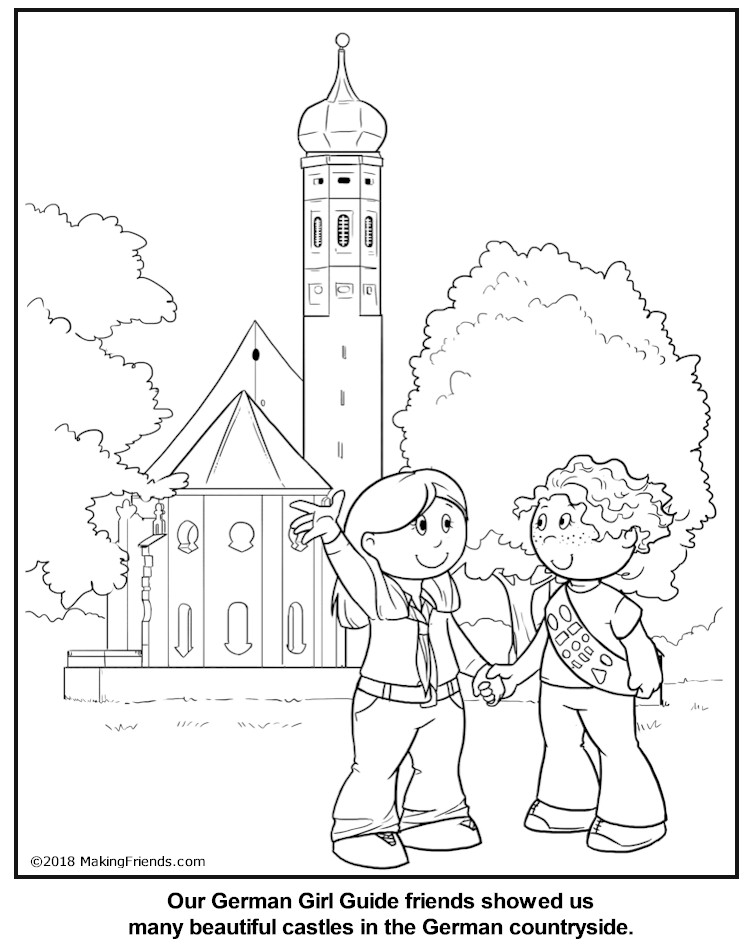 German girl guide coloring page