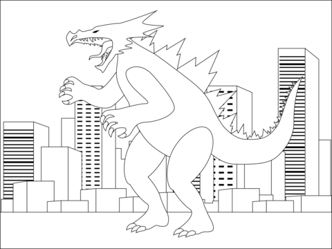 Godzilla coloring page free printable coloring pages