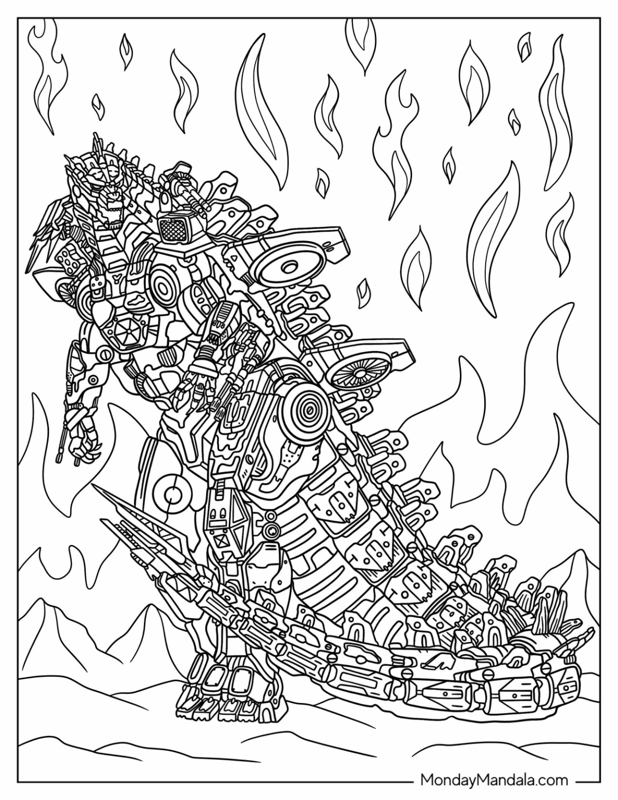 Godzilla coloring pages free pdf printables