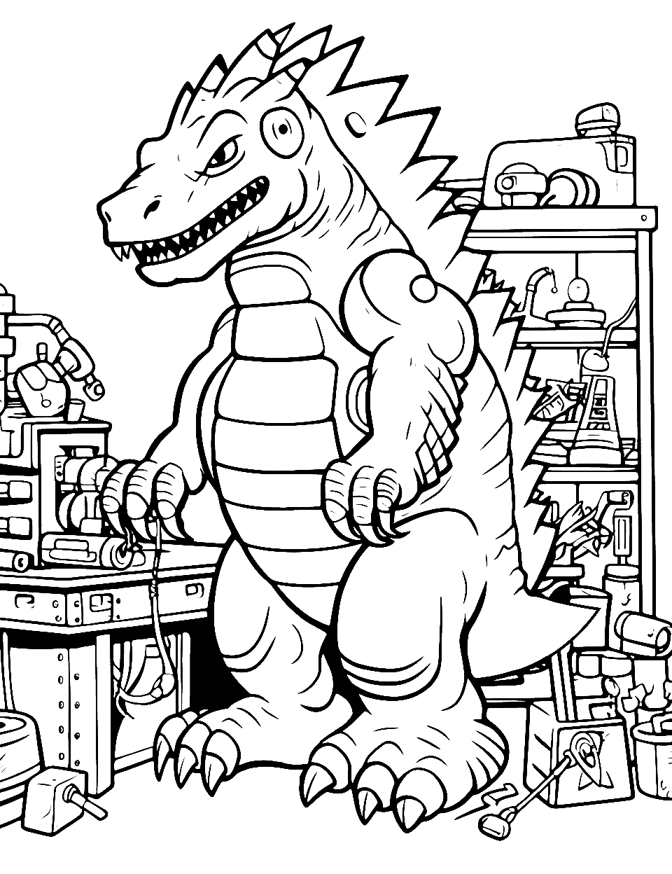 Godzilla coloring pages free printable sheets