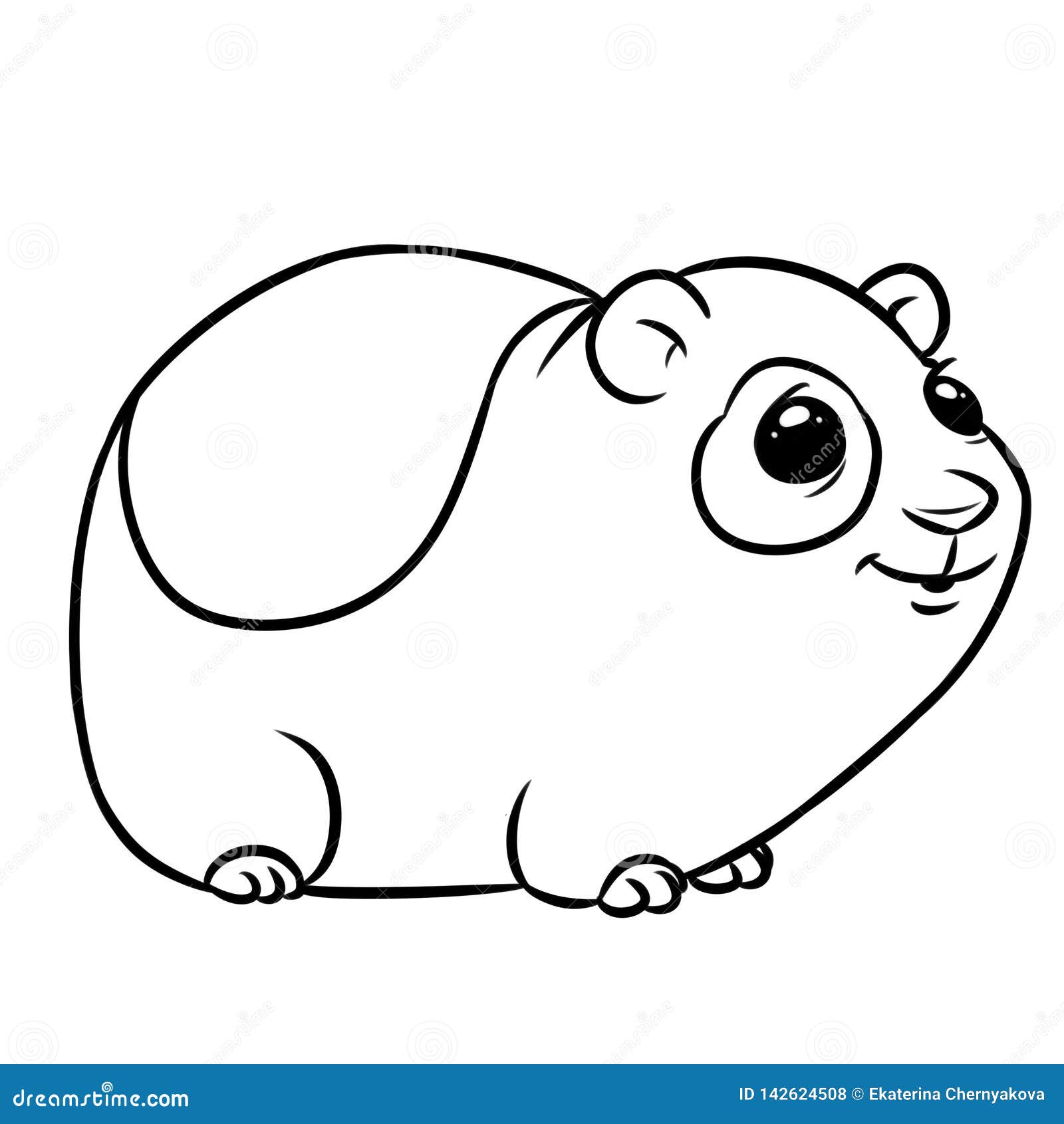 Guinea pig animal character coloring page cartoon illustration stock illustration