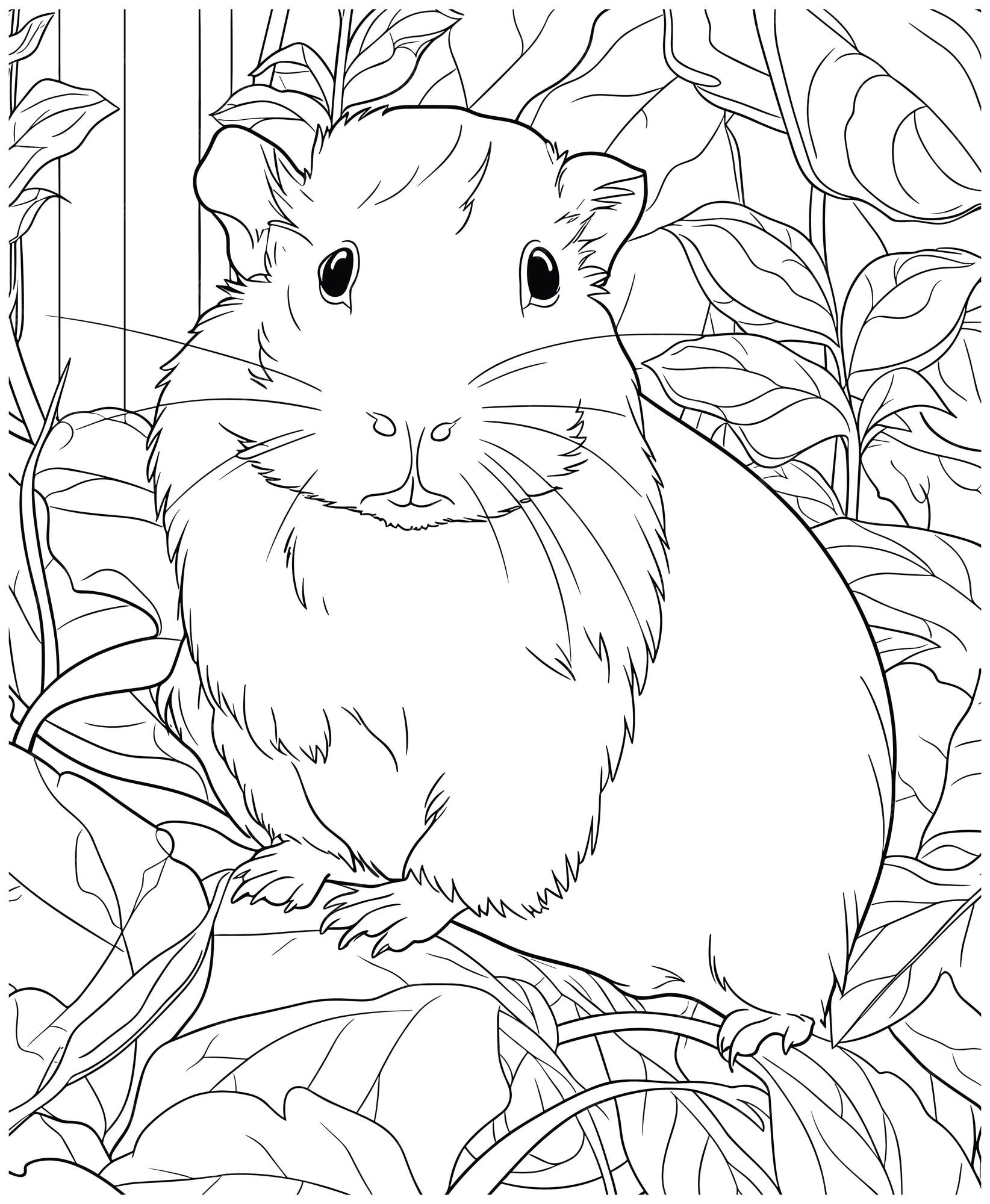 Premium vector guinea pig coloring pages for adults