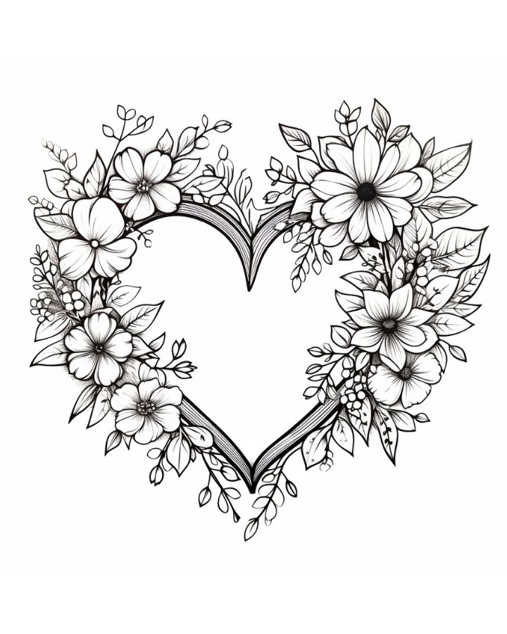 Free valentines heart coloring pages for kids and adults