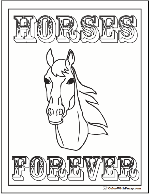 Horse head coloring page horses are forever