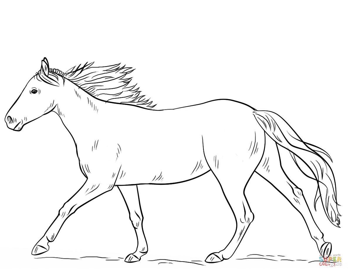 Running horse coloring page free printable coloring pages