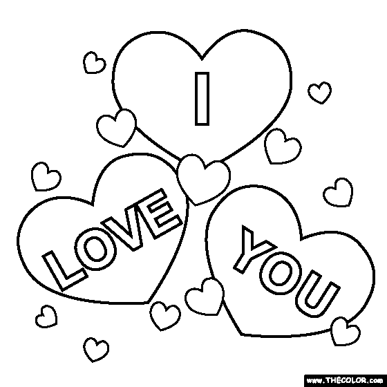 I love you coloring page