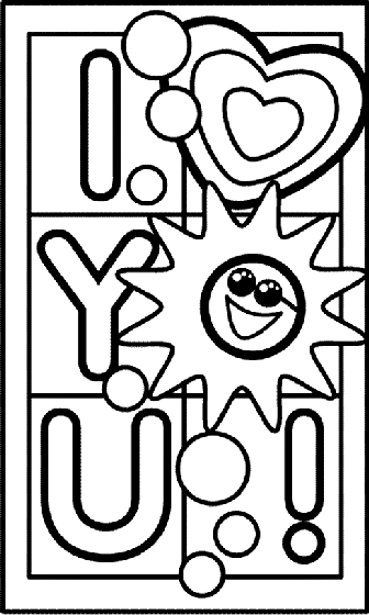 I love you coloring page