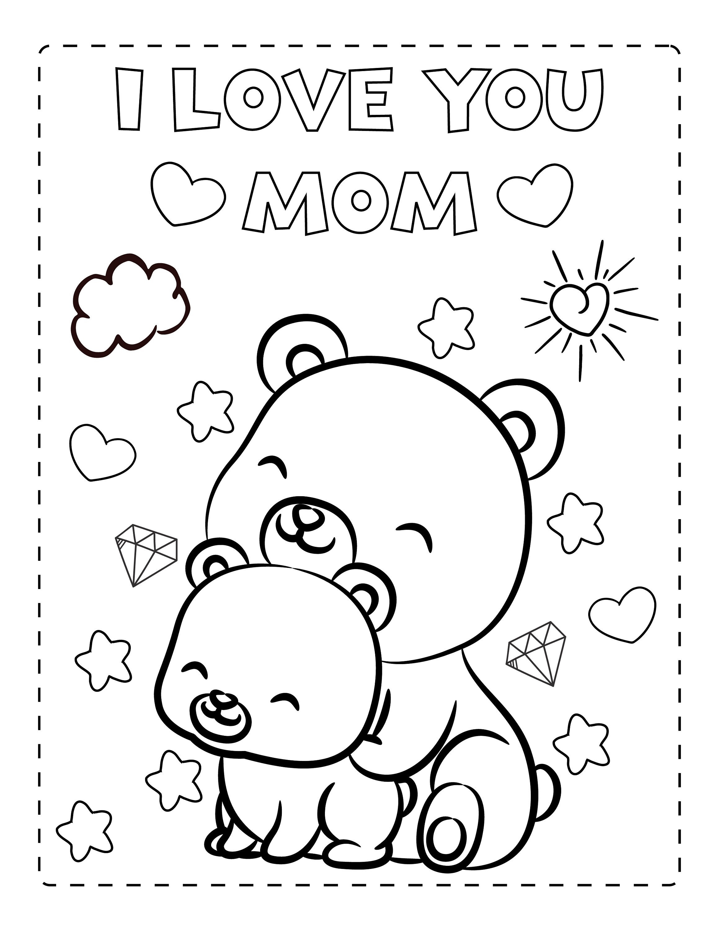 Printable mothers day and mom coloring pages group download now