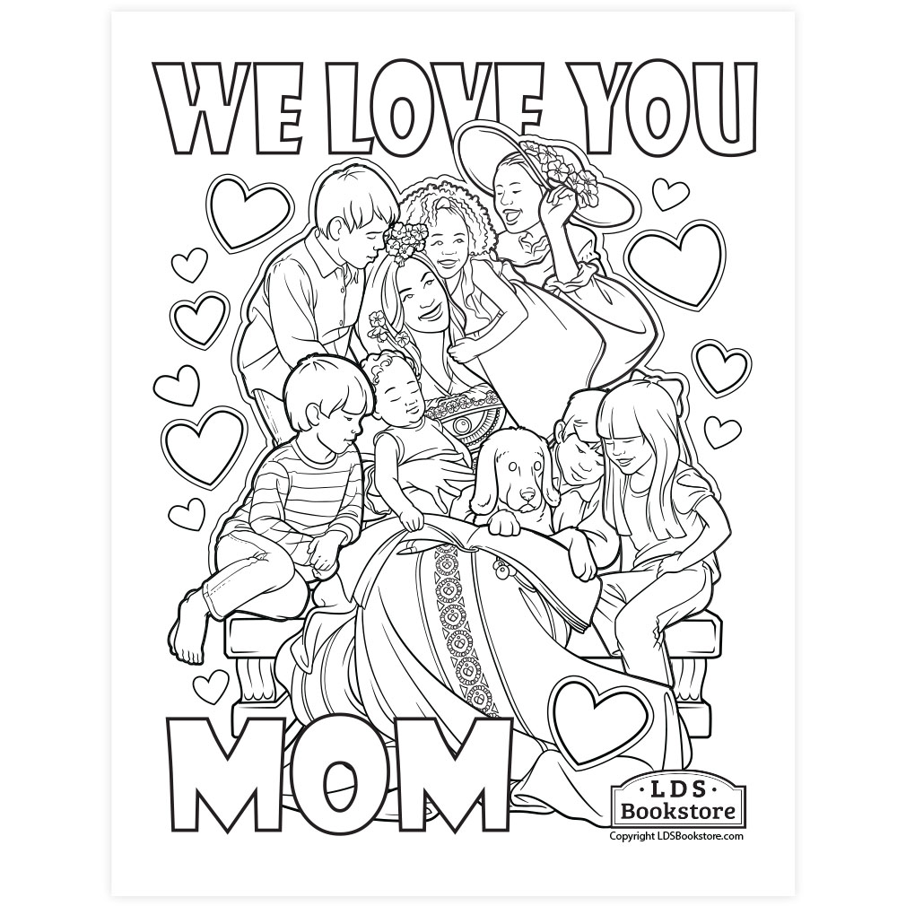 We love you mom coloring page