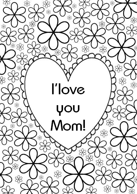 Art therapy coloring page mothers day heart