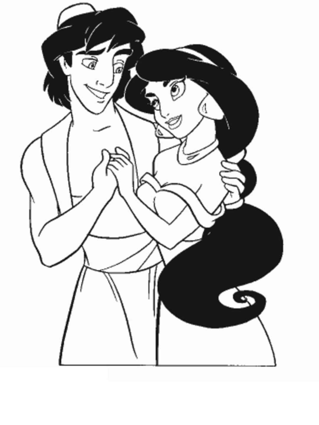 Aladdin jasmine colouring pages download now