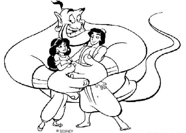 The genie aladdin and jasmine coloring pages