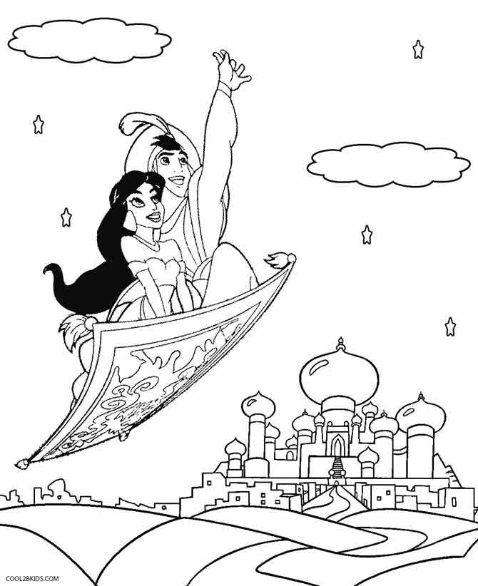 Coloring pages aladdin and jasmine coloring pages