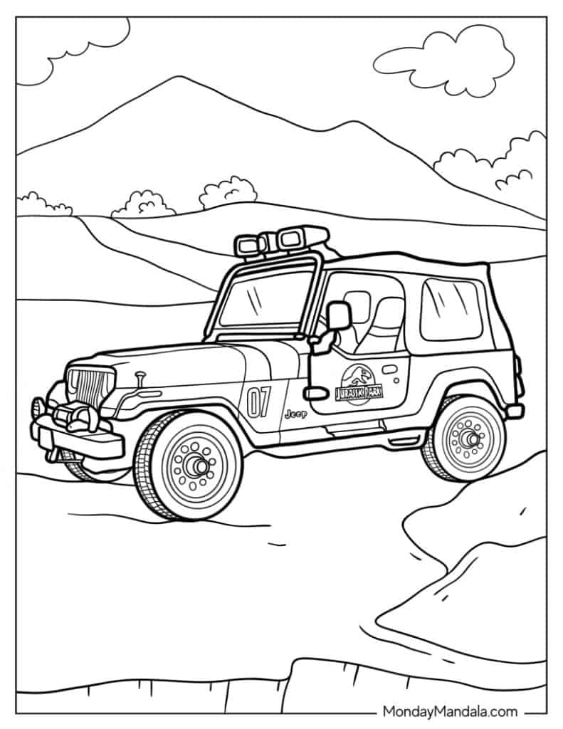 Jeep coloring pages free pdf printables