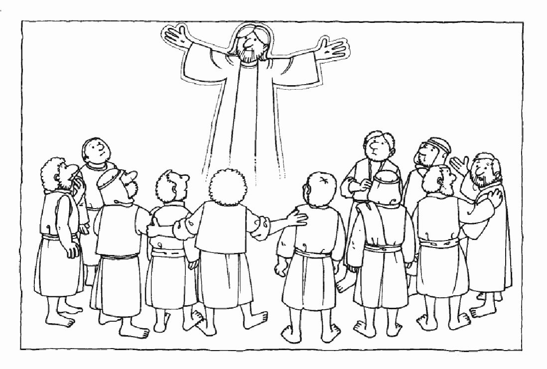 Jesus ascension into heaven coloring pages