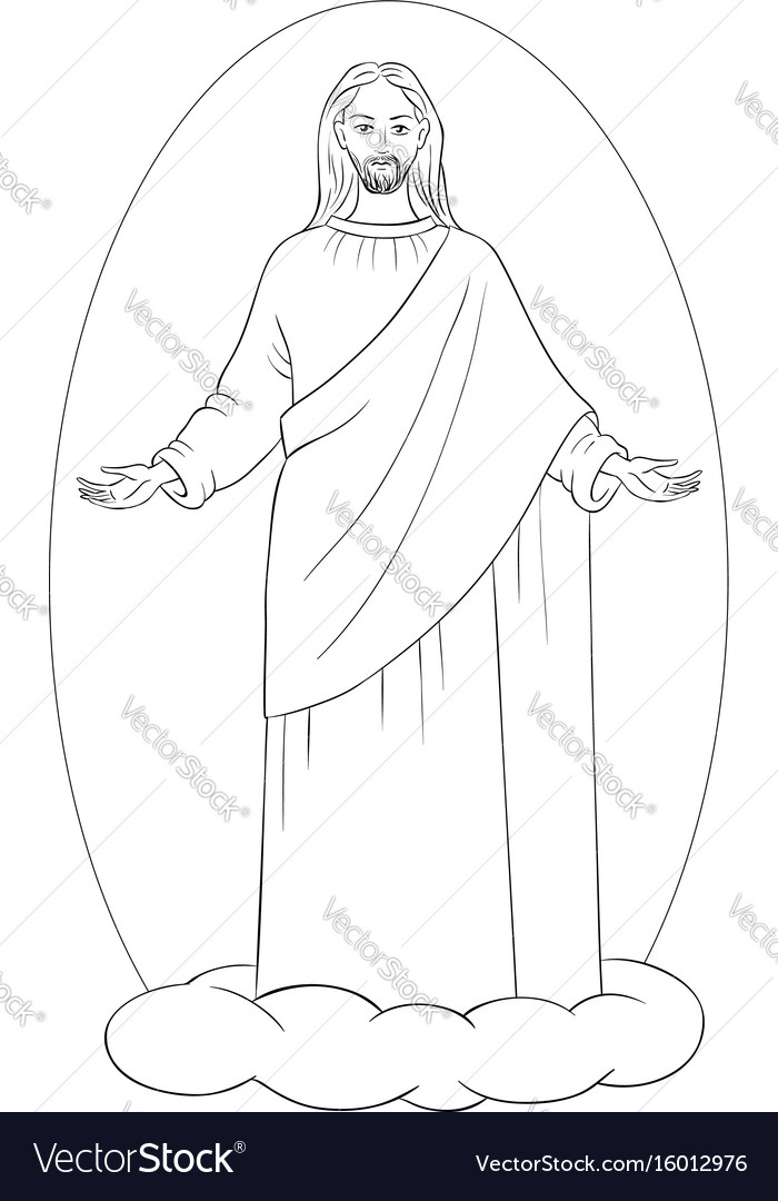 Ascension of jesus christ coloring page royalty free vector