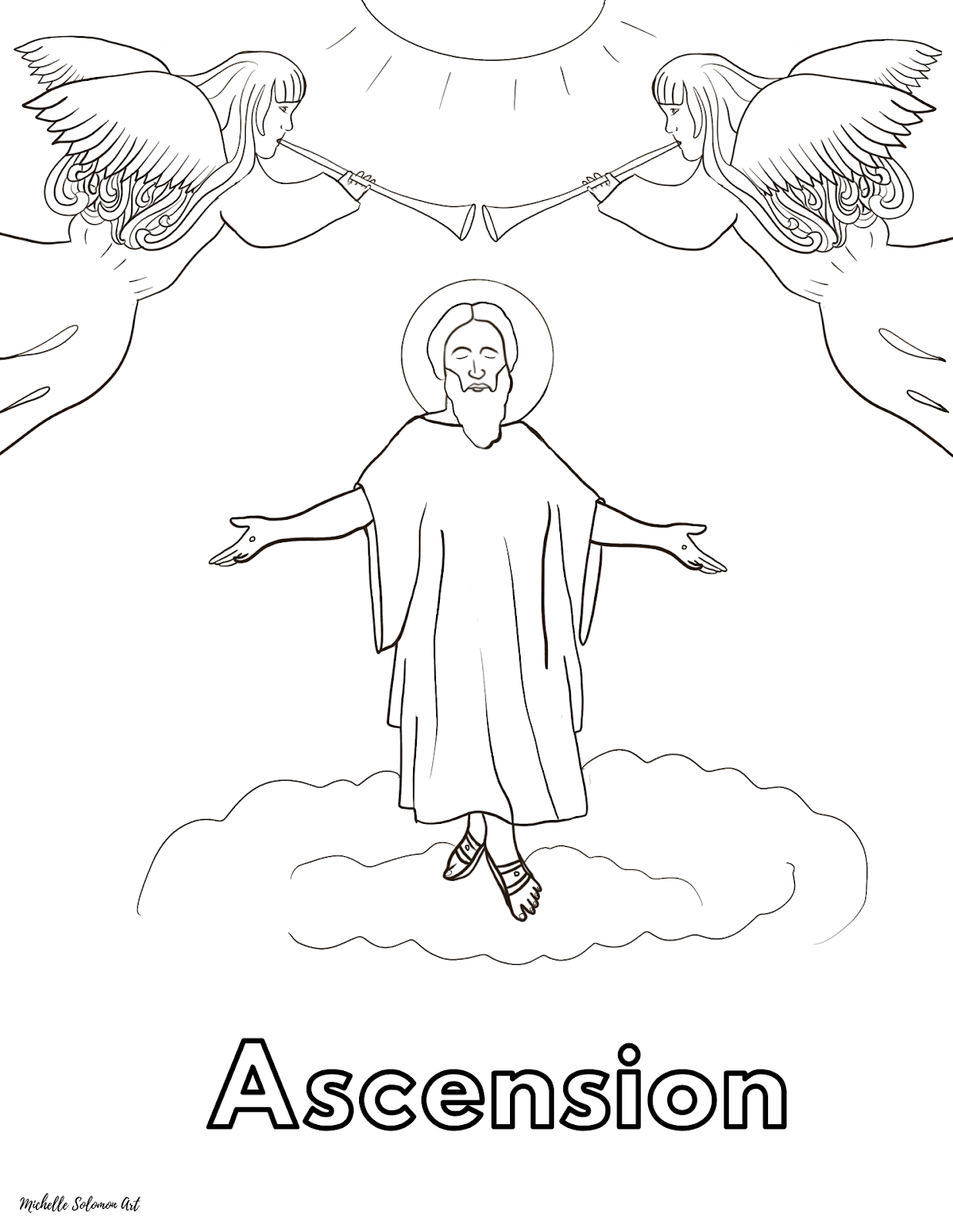 Ascension of jesus coloring page