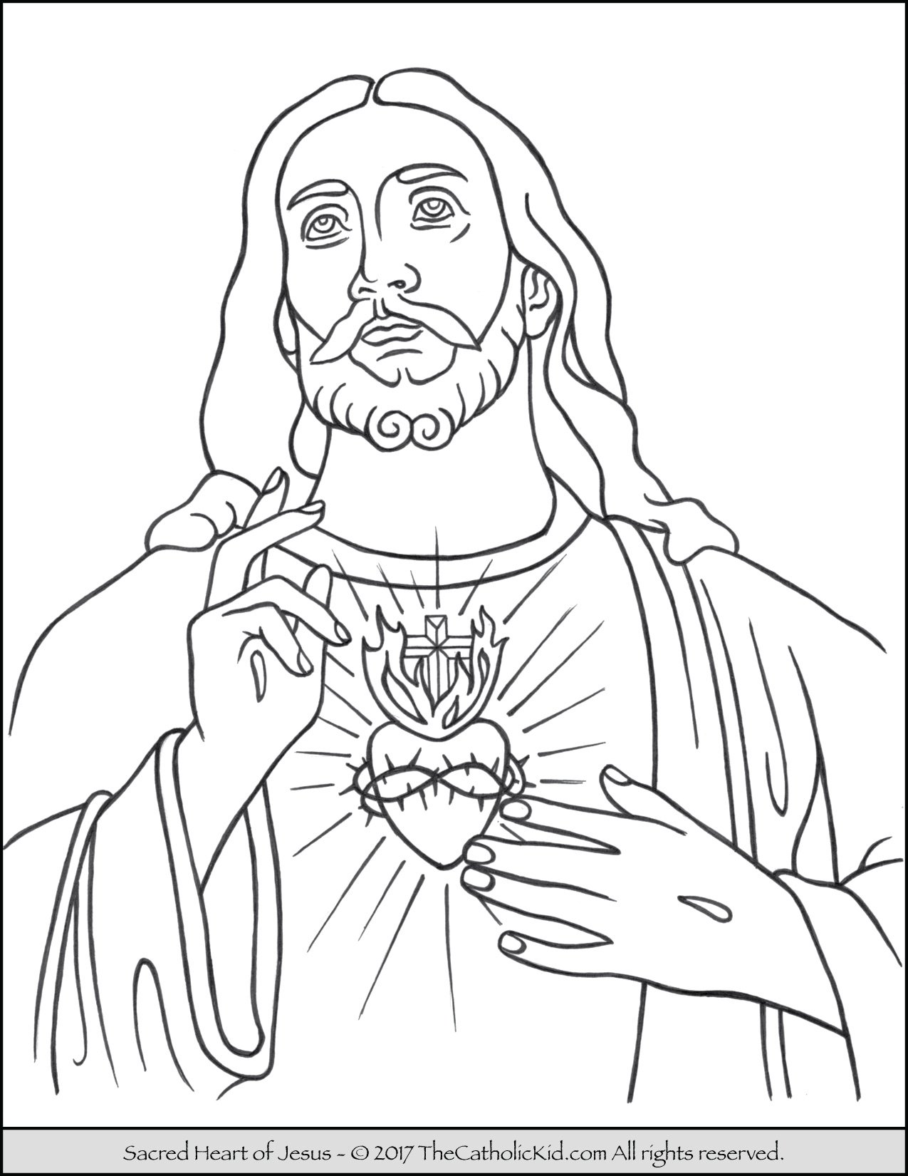 Sacred heart of jesus coloring page