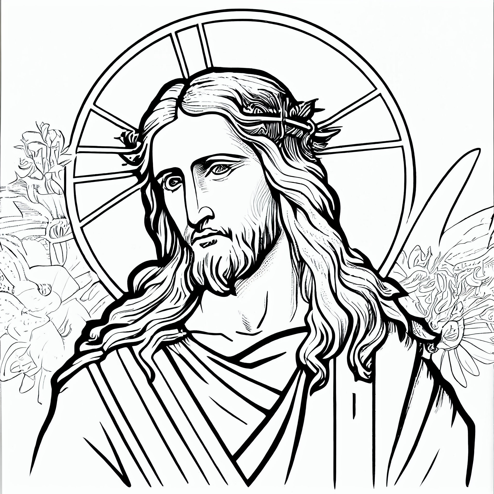 Unique jesus christ art coloring pages for kids and adults instant download and print for personal artistic enjoyment print paint