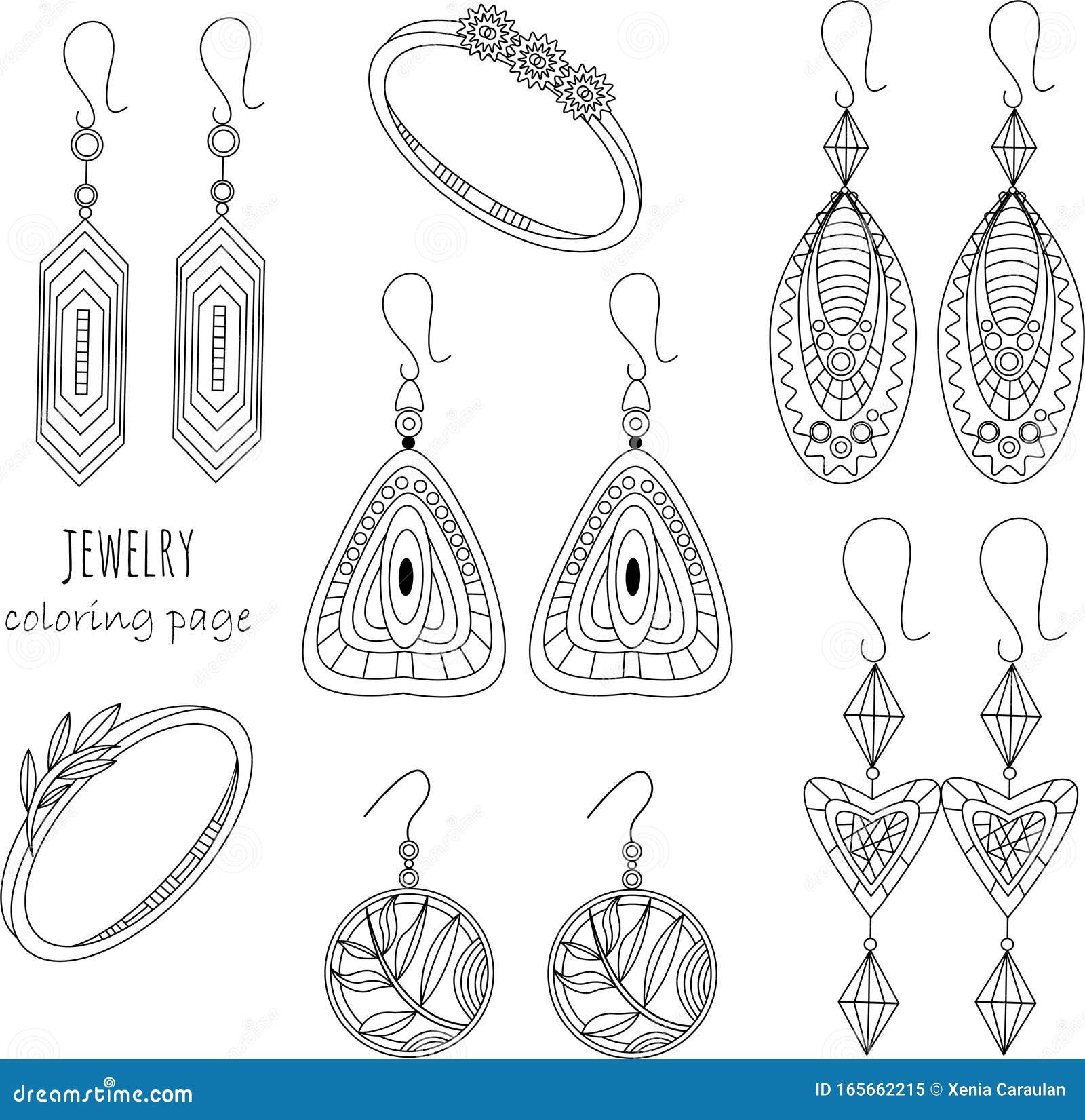 Jewelry coloring page stock illustrations â jewelry coloring page stock illustrations vectors clipart