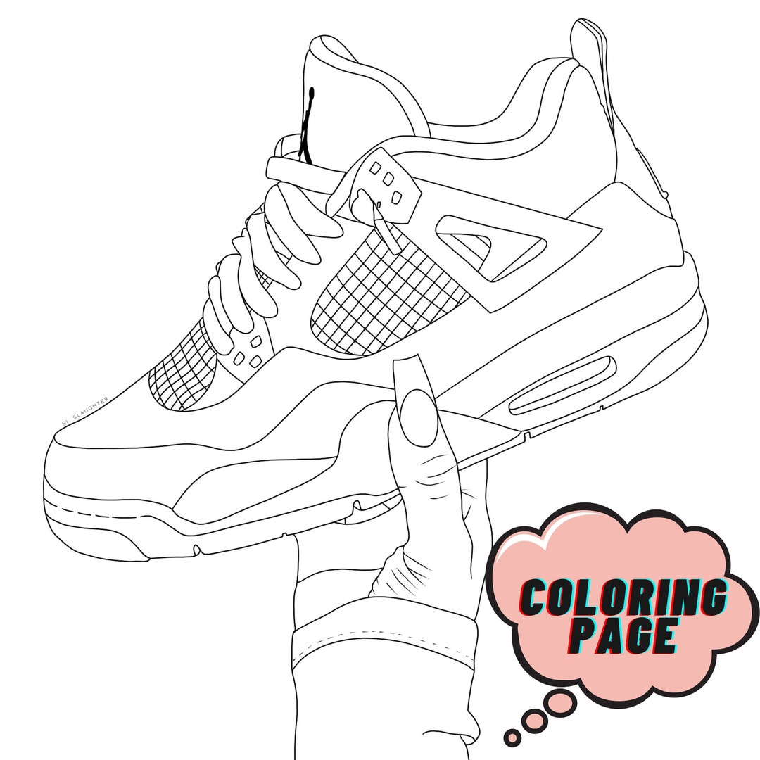 Air jordan retro coloring page