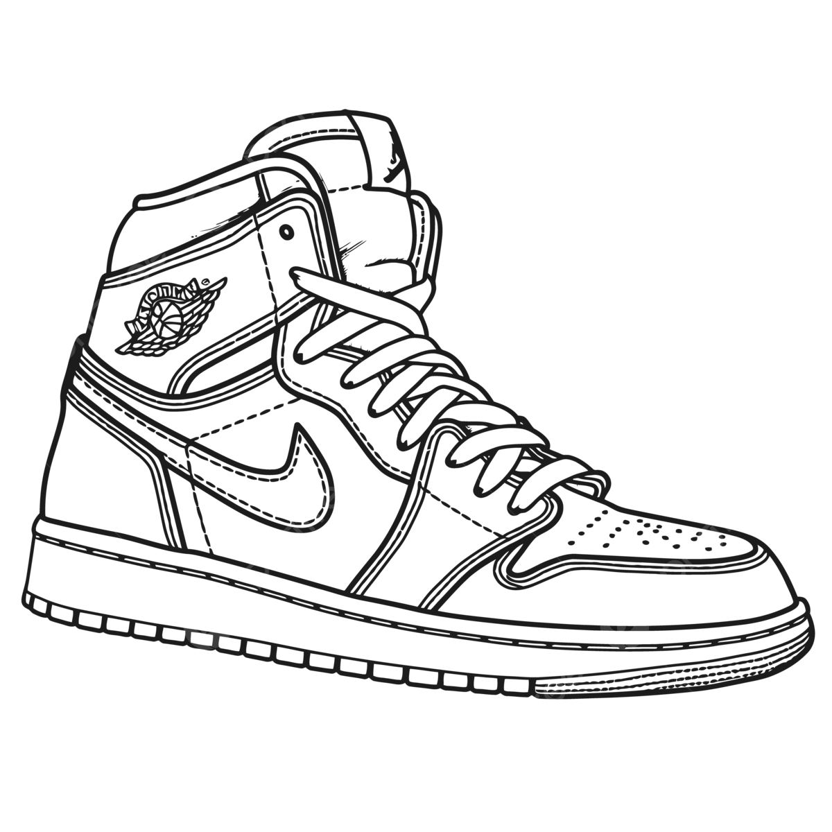 Air jordan coloring pages fresh best of nike jordan shoes coloring outline sketch drawing vector wing drawing shoe drawing ring drawing png and vector with transparent background for free download