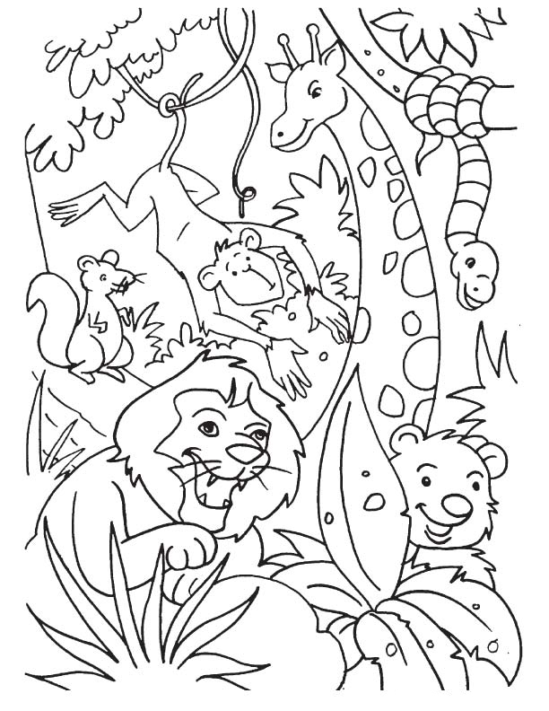 Jungle coloring pages