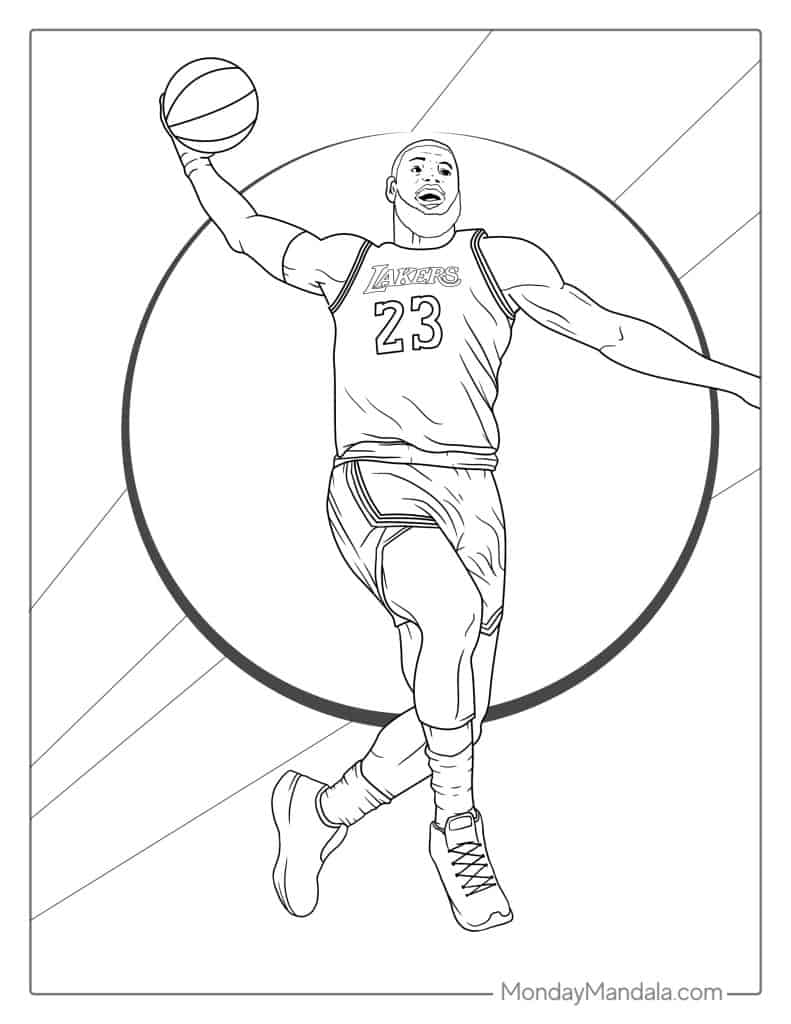 Lebron james coloring pages free pdf printables