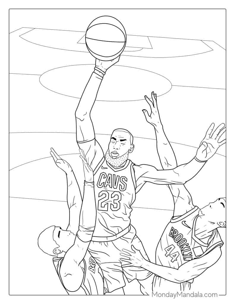 Lebron james coloring pages free pdf printables