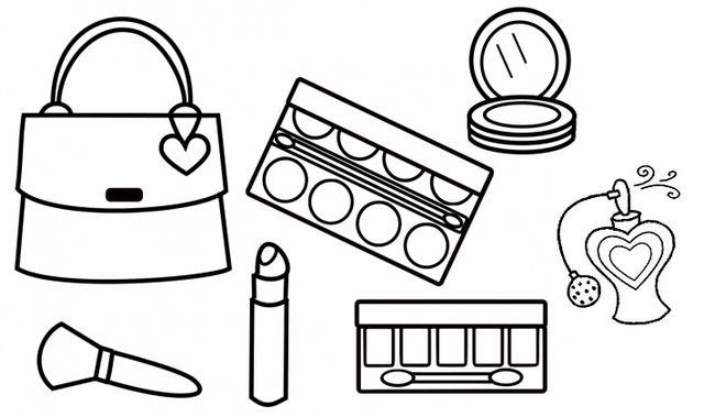 Glitter makeup printable coloring page x coloring pages for girls makeup printables coloring pictures for kids