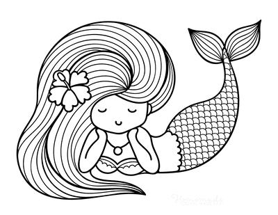 Free printable mermaid coloring pages