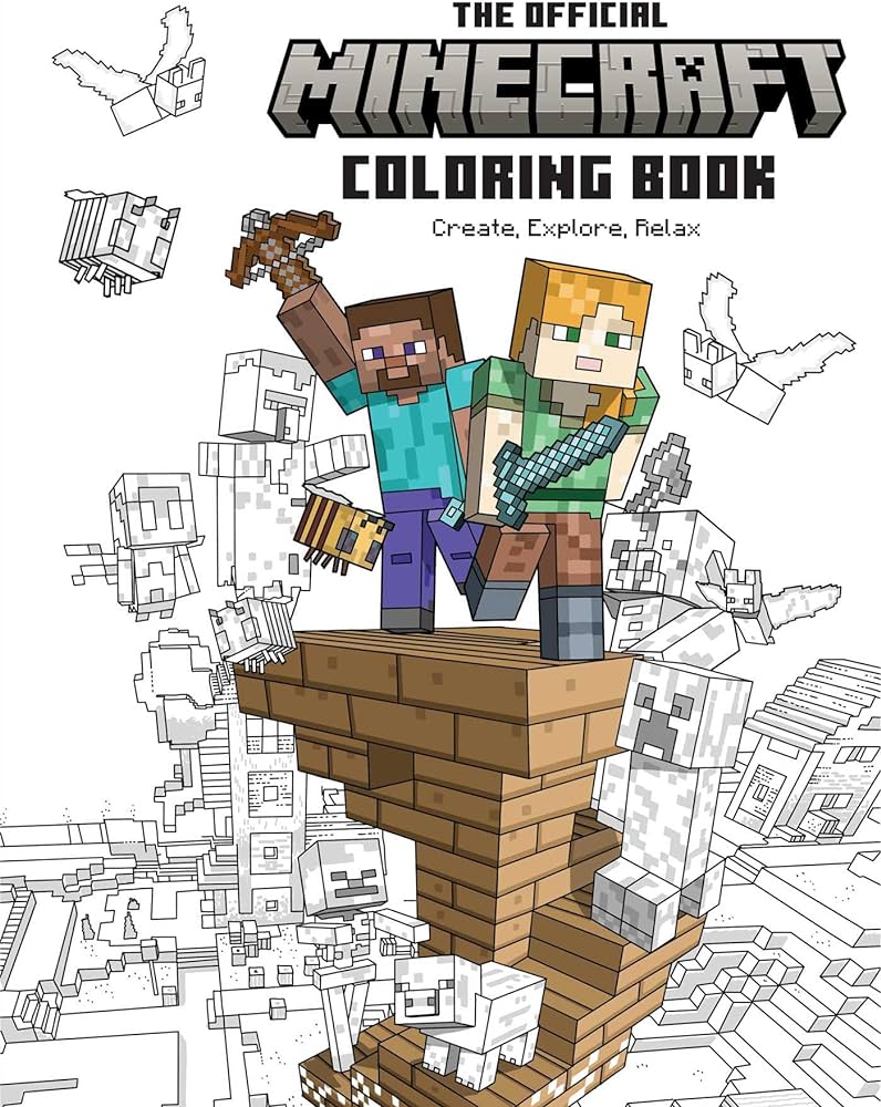 The official minecraft coloring book create explore relax colorful storytelling for advanced artists insight editions books