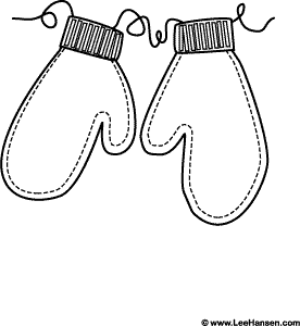 Winter mittens coloring page