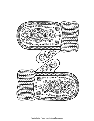 Warm knitted mittens coloring page â free printable pdf from