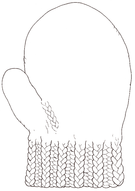 The mitten mural glove coloring page