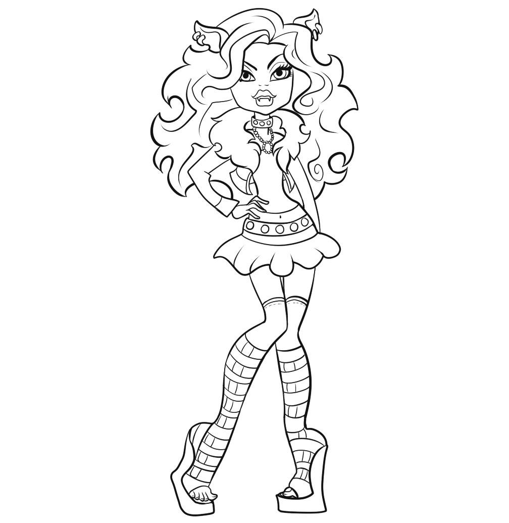 Free printable monster high coloring pages for kids